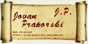 Jovan Praporski vizit kartica